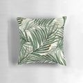 Vibrant green tropical palm leaf pillow, perfect for adding a touch of Hawaii-inspired style to your home.