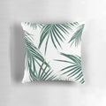 A vibrant, digital collage of green palm leaves and fronds, creating a tropical and nature-inspired home decor piece.