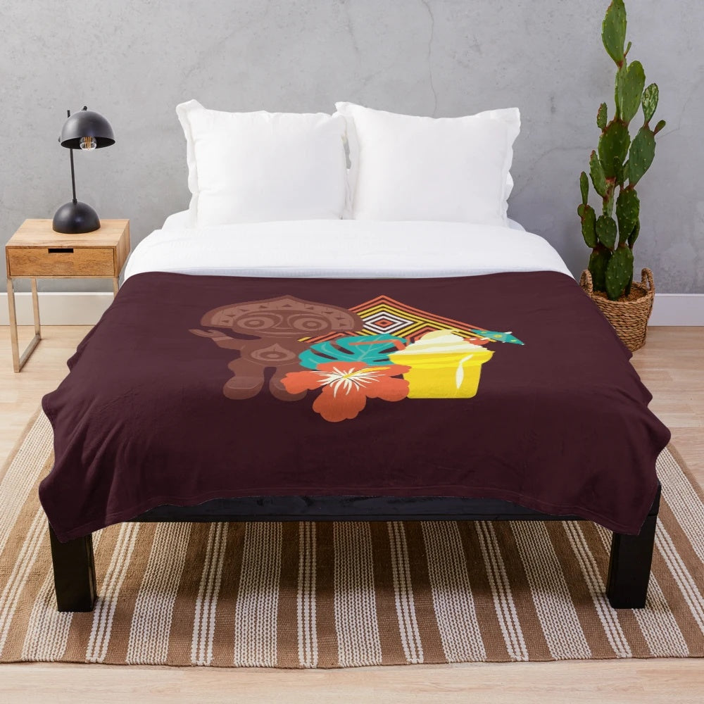 Polynesian Paradise Plush Blanket - Cozy and Soft Disney-Inspired Tropical Throw