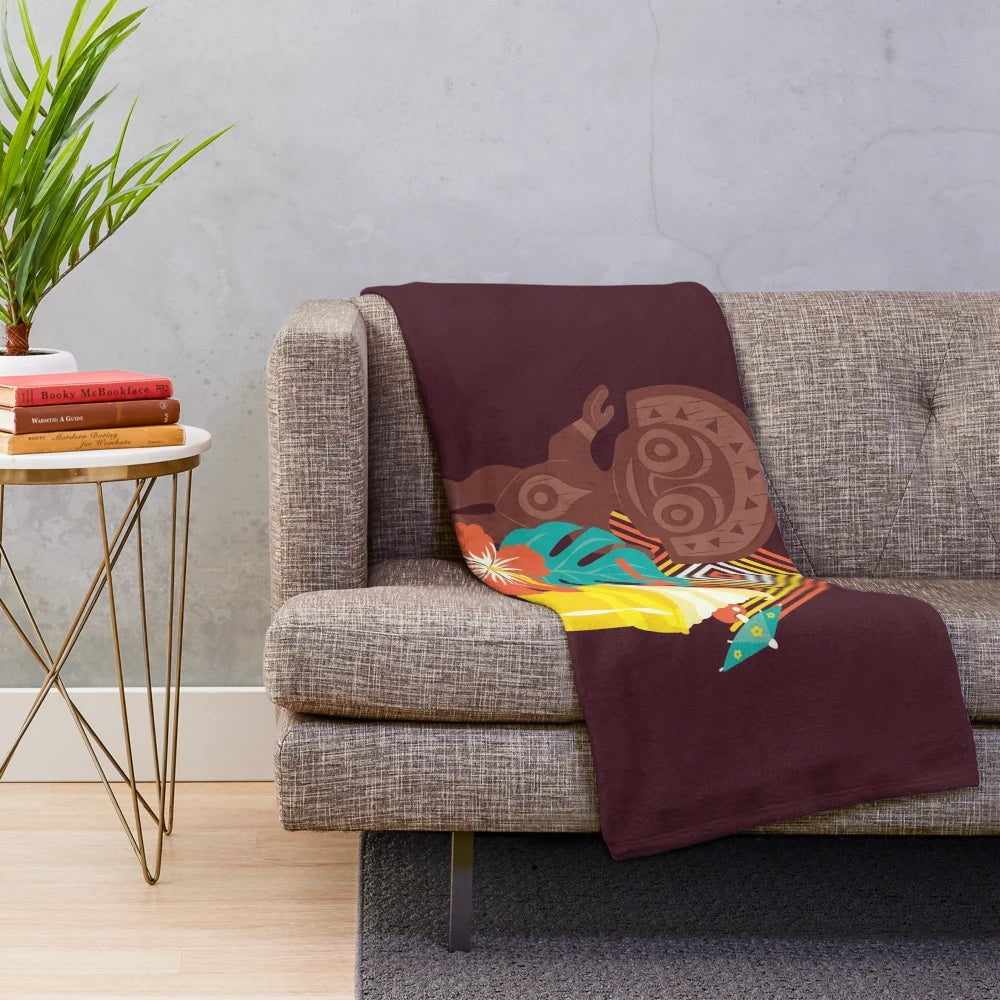 Polynesian Paradise Plush Blanket - Cozy and Soft Disney-Inspired Tropical Throw