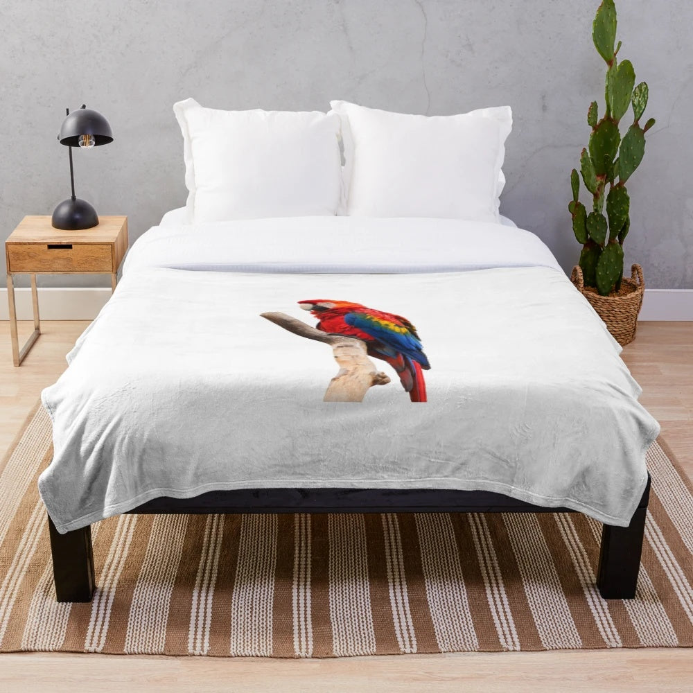 Tropical Parrot Plush Blanket