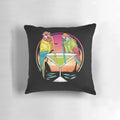 Colorful parrots enjoying margaritas on a tropical vacation-themed pillow