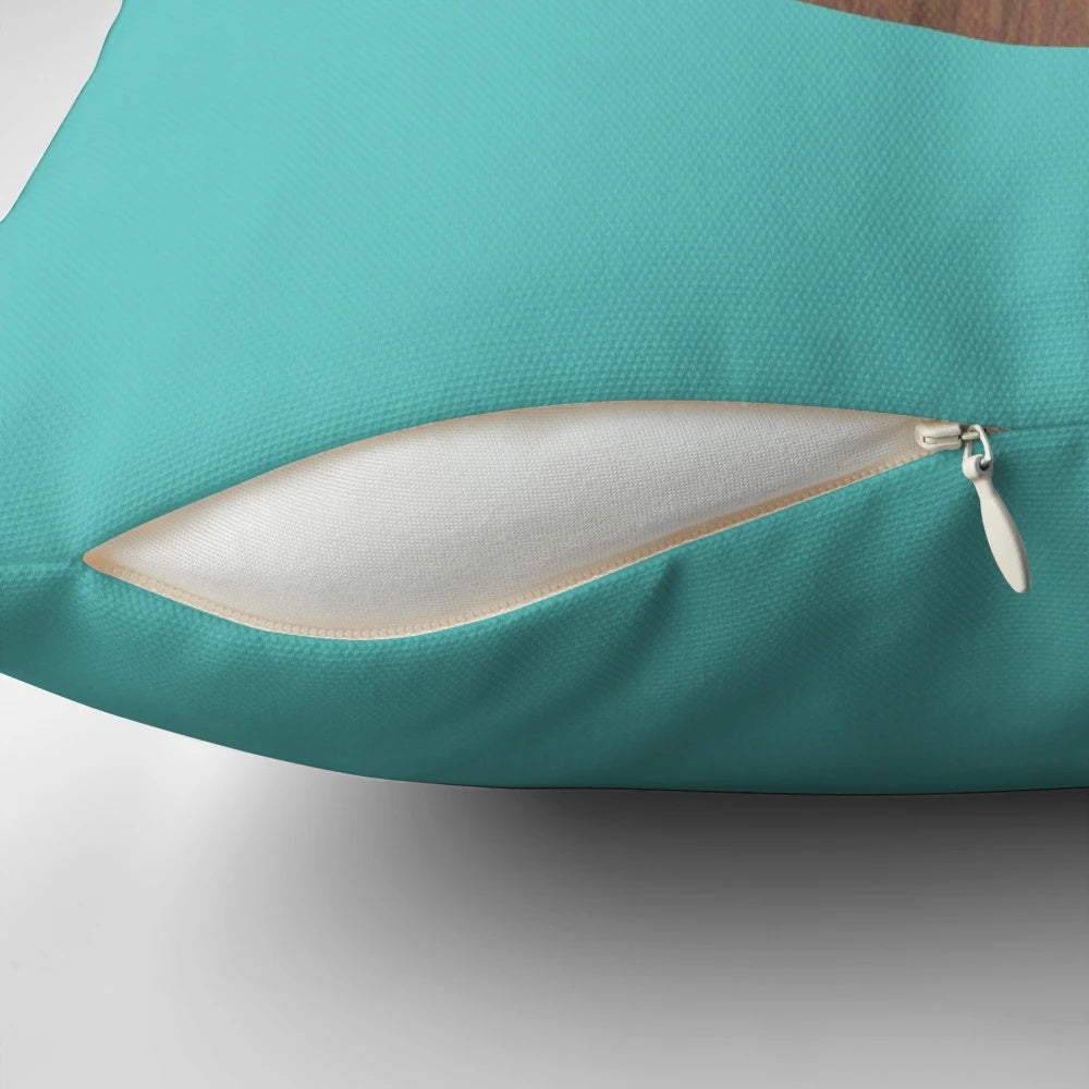 Soft, plush pillow featuring a pineapple and coconut pina colada design, perfect for a tropical vacation vibe.