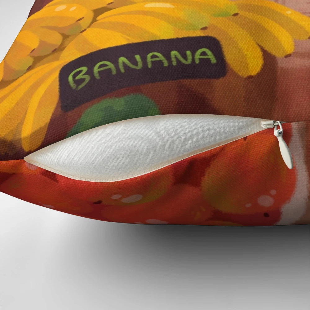 A plush, colorful pillow featuring a cute pineapple character named Nana, perfect for adding a touch of tropical flair to any space.