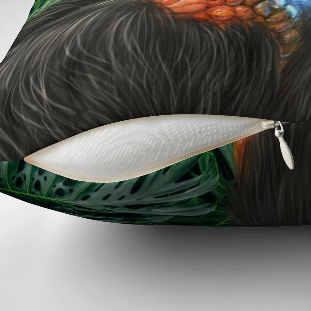 Vibrant painting of a cassowary bird in a lush Queensland rainforest