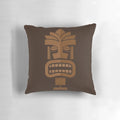 A vibrant Tiki-inspired pillow with a tropical pattern, perfect for adding a touch of Hawaii-inspired style to your coastal home.