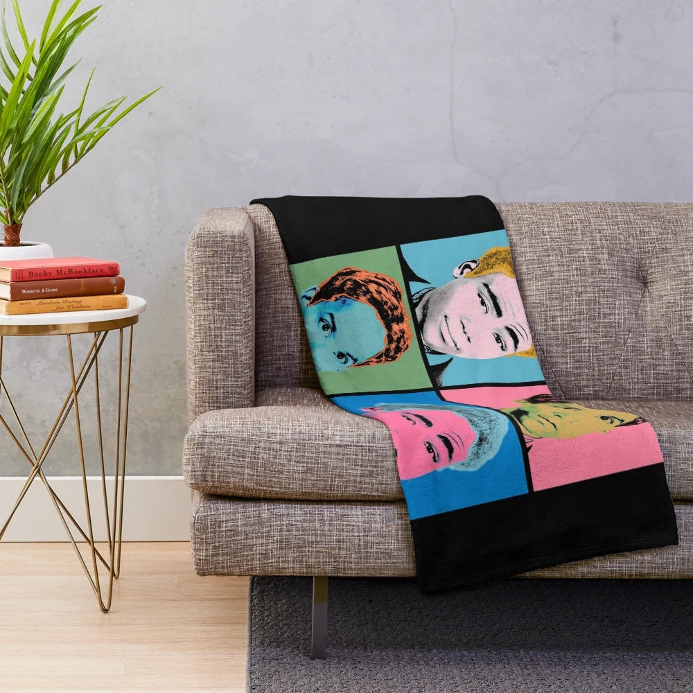 Troy and Abed Warhol-inspired plush blanket featuring the characters from the TV series Community