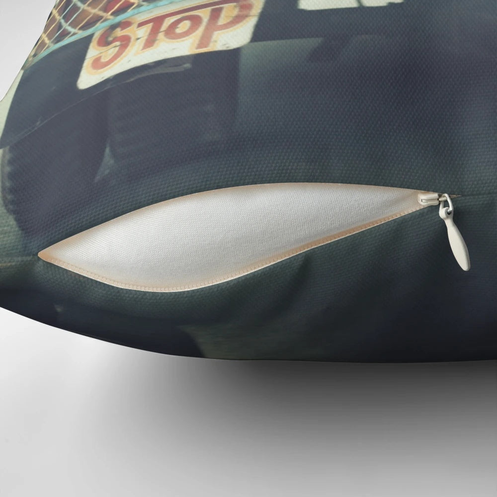 Truck horn-shaped decorative pillow with "Horn Please OK" text