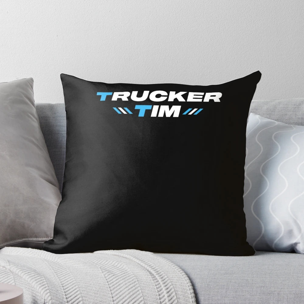 Trucker Tim Inspired Pillow with Trucker Tim Logo