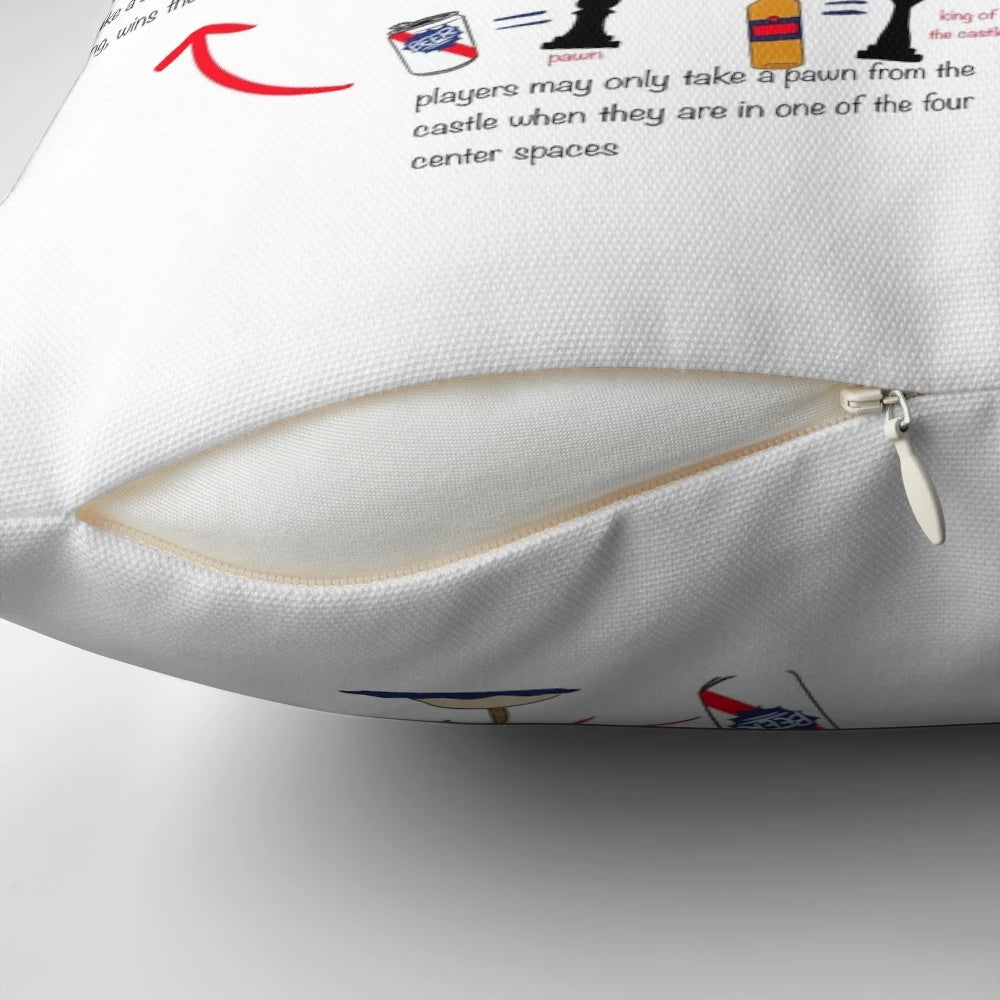 True American Rules Pillow - Funny College Drinking Game Themed Pillow