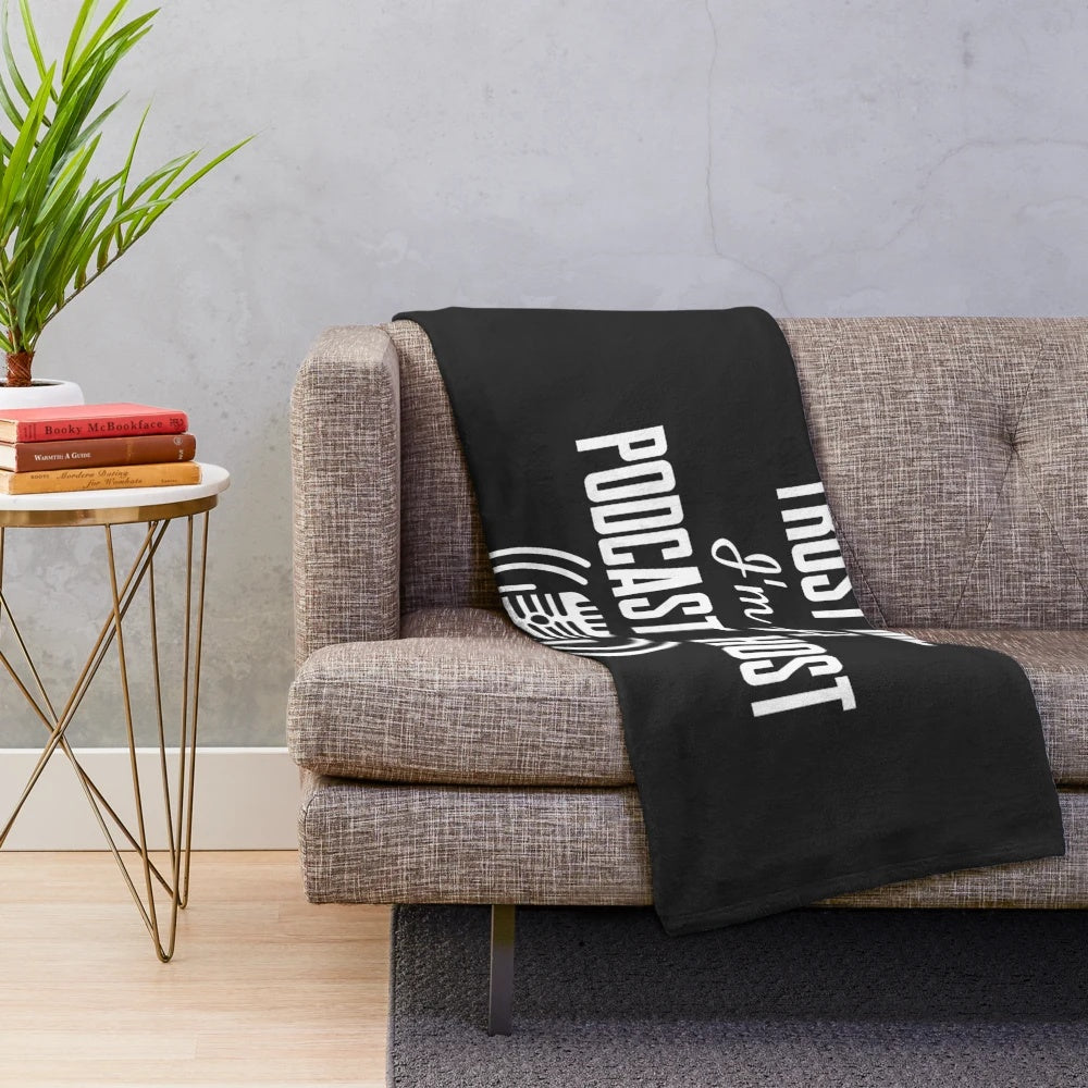 True crime podcast host plush blanket