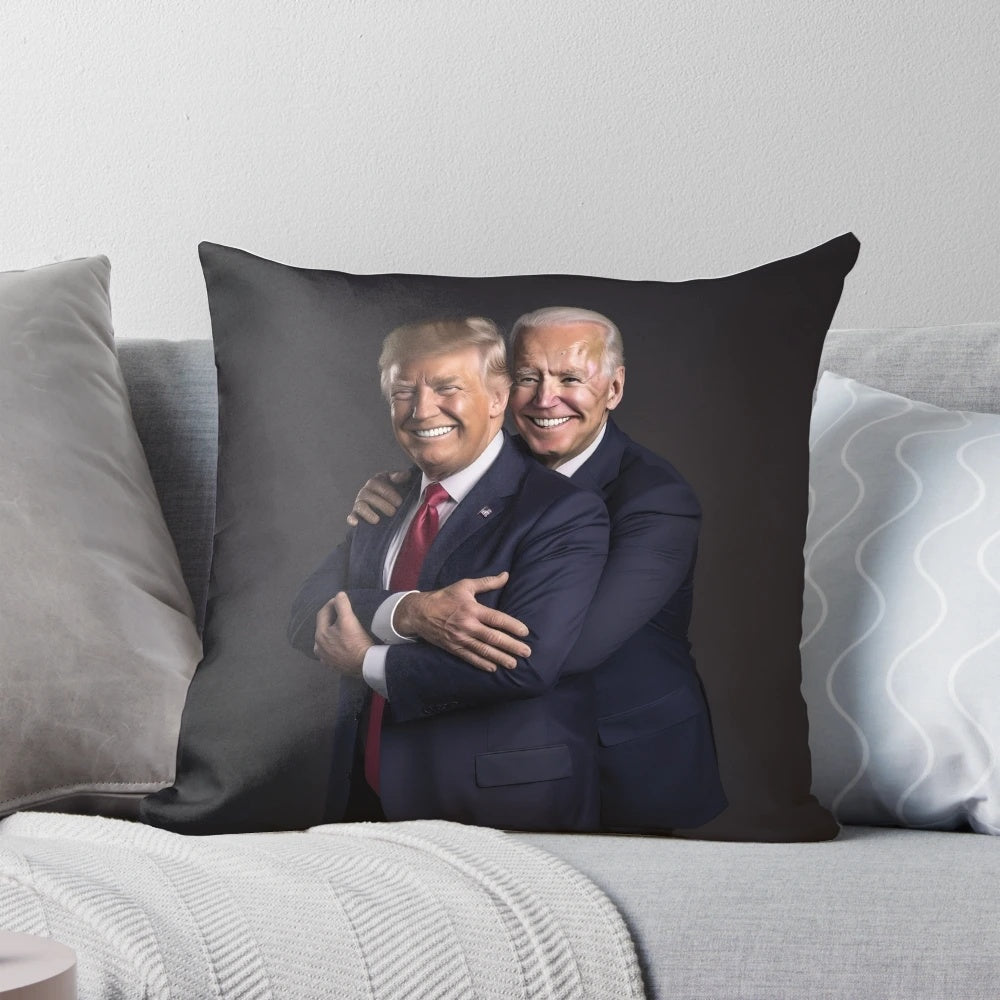 Trump and Biden Cuddle Pillow - Humorous Political Decor