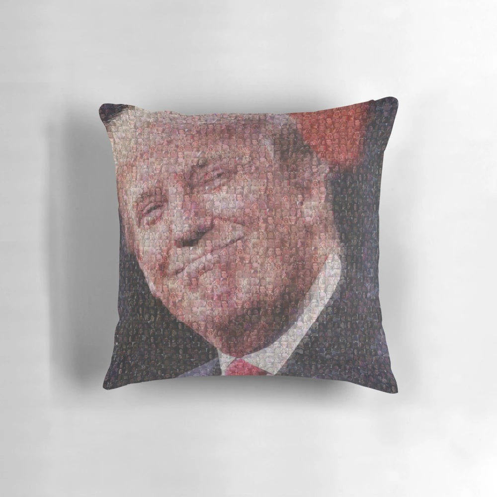 Soft, plush pillow featuring the image of Donald Trump, surrounded by liberal tears