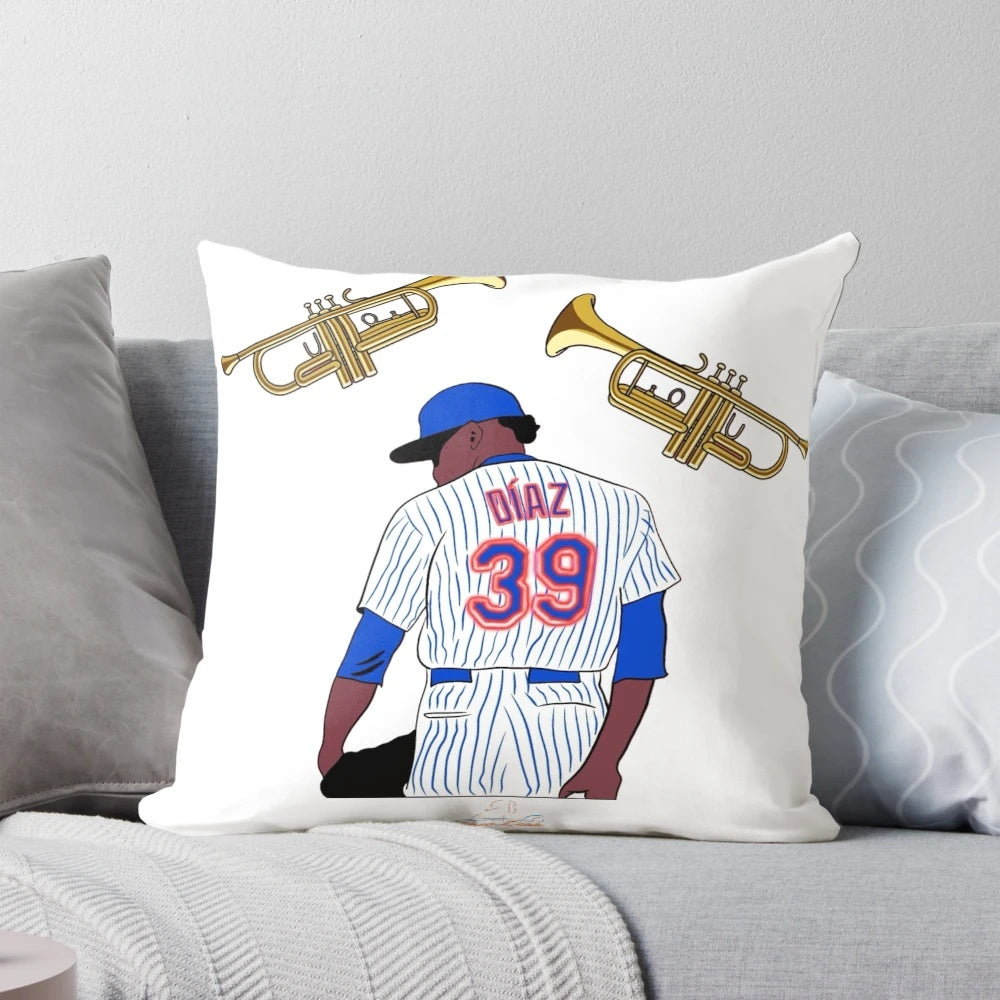Trumpets Pillow - Decorative music-themed throw pillow for living room, bedroom, or office decor