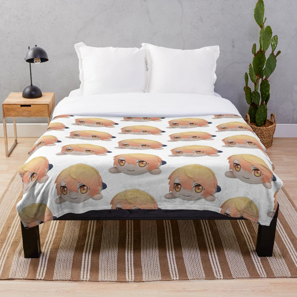 Tsukasa Tenma inspired plush blanket featuring Project Sekai characters