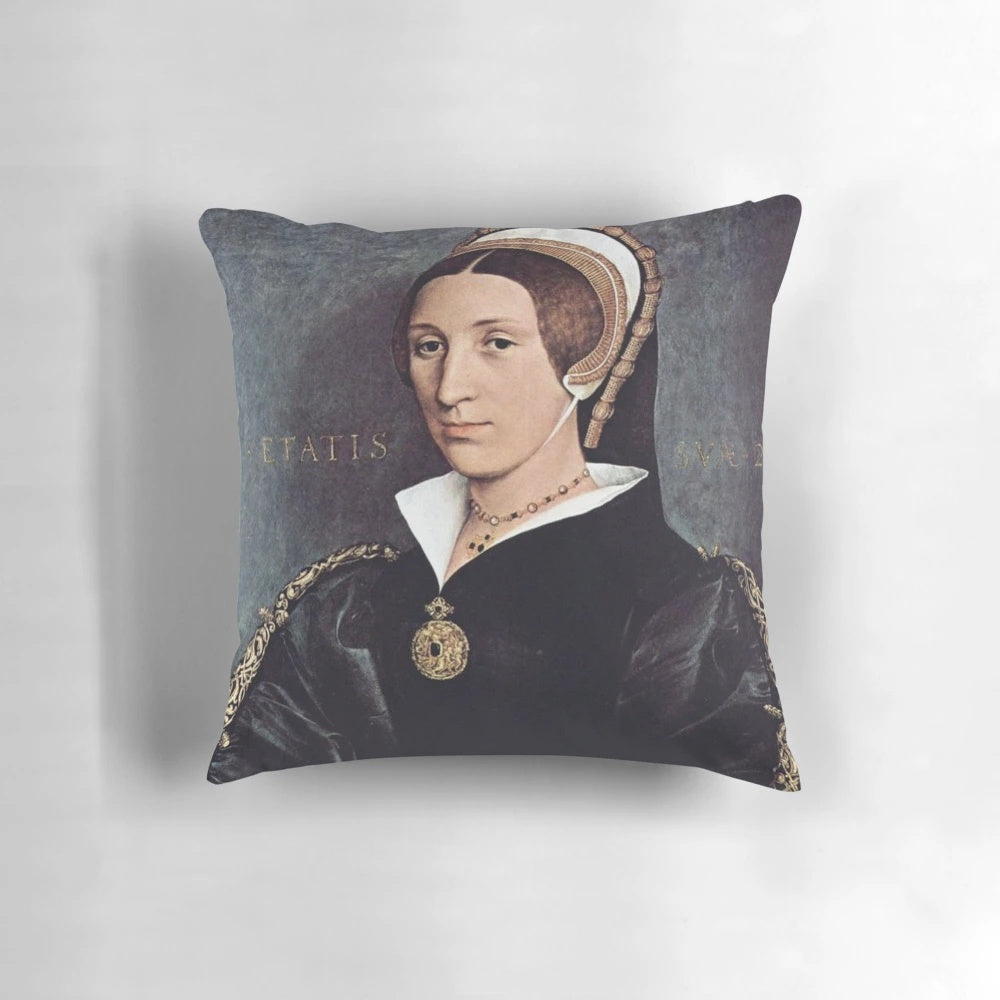 Pillow featuring a portrait of Queen Catherine of Aragon