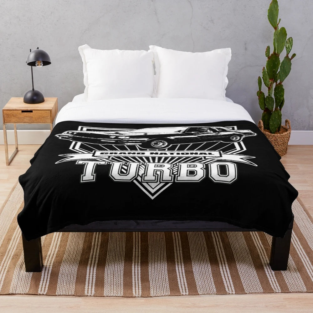 Plush blanket with Buick Grand National inspired design