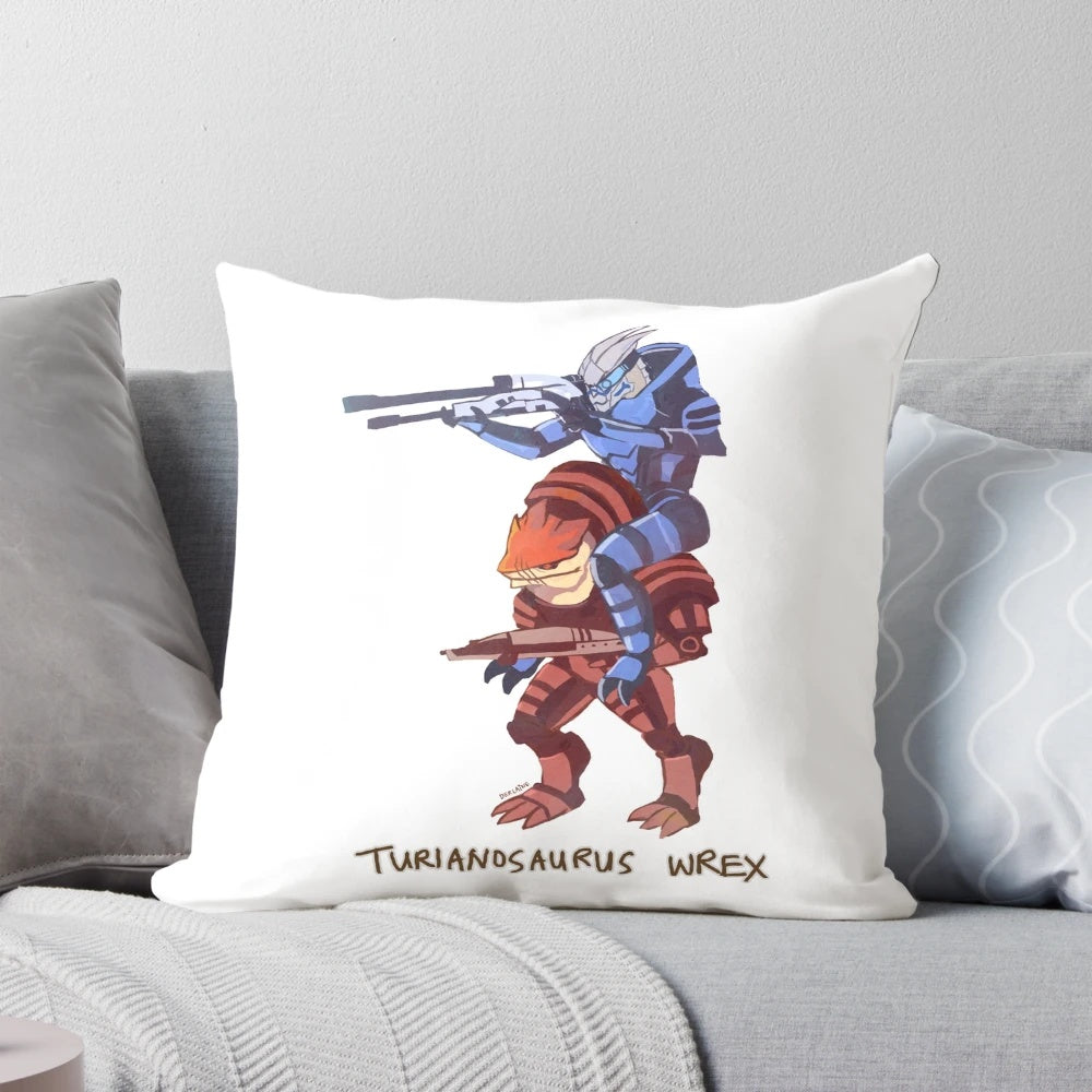 Turianosaurus Wrex Pillow - Mass Effect Inspired Home Decor