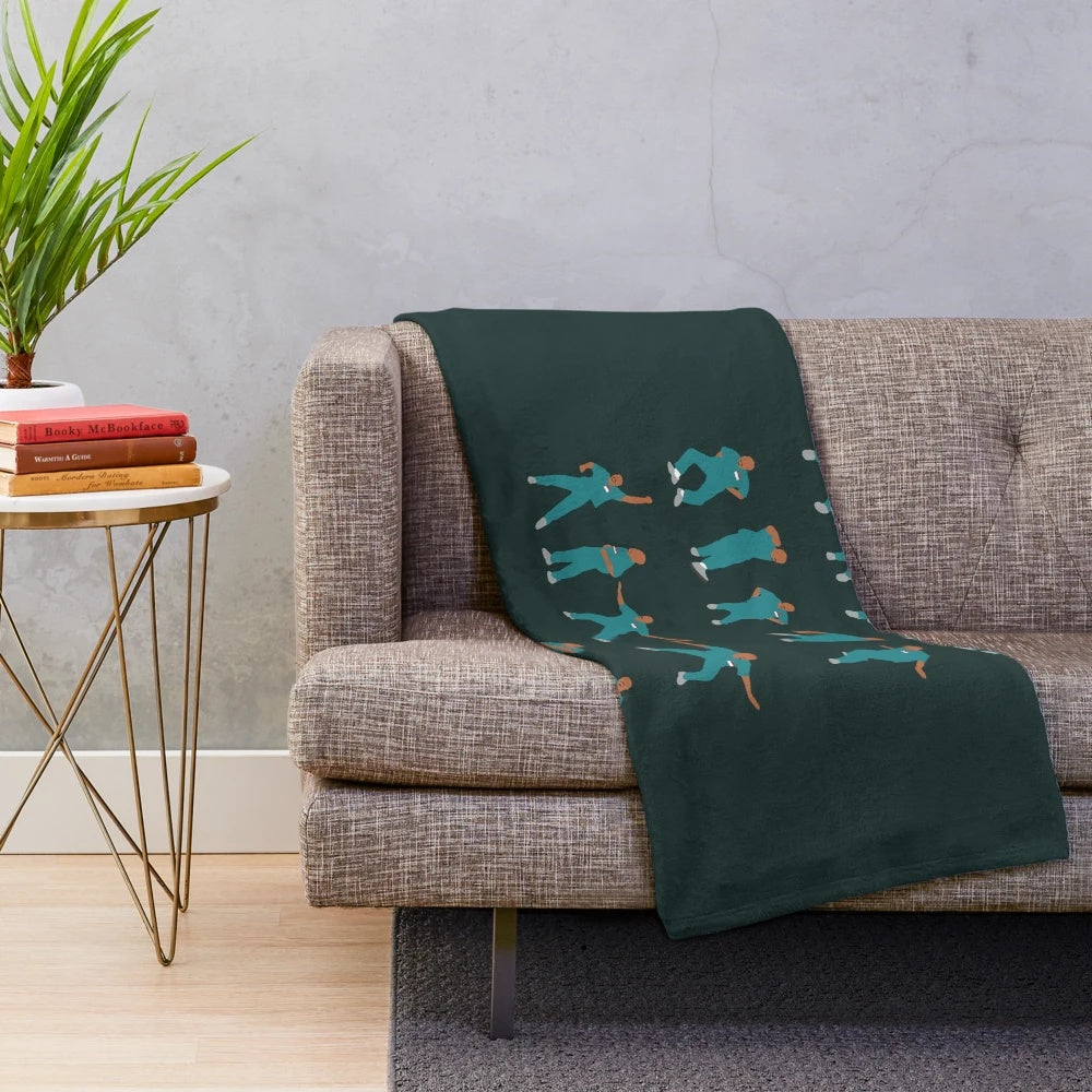 Turk dance inspired plush blanket featuring a surgeon in an air band performance