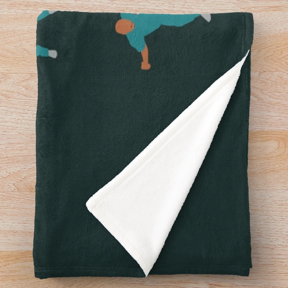 Turk dance inspired plush blanket featuring a surgeon in an air band performance
