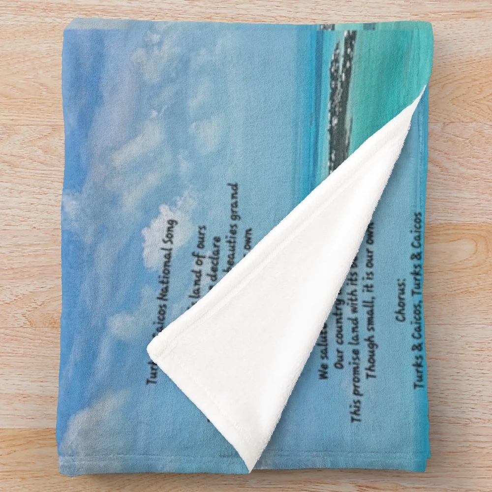 Turks and Caicos inspired plush blanket featuring the country's national song