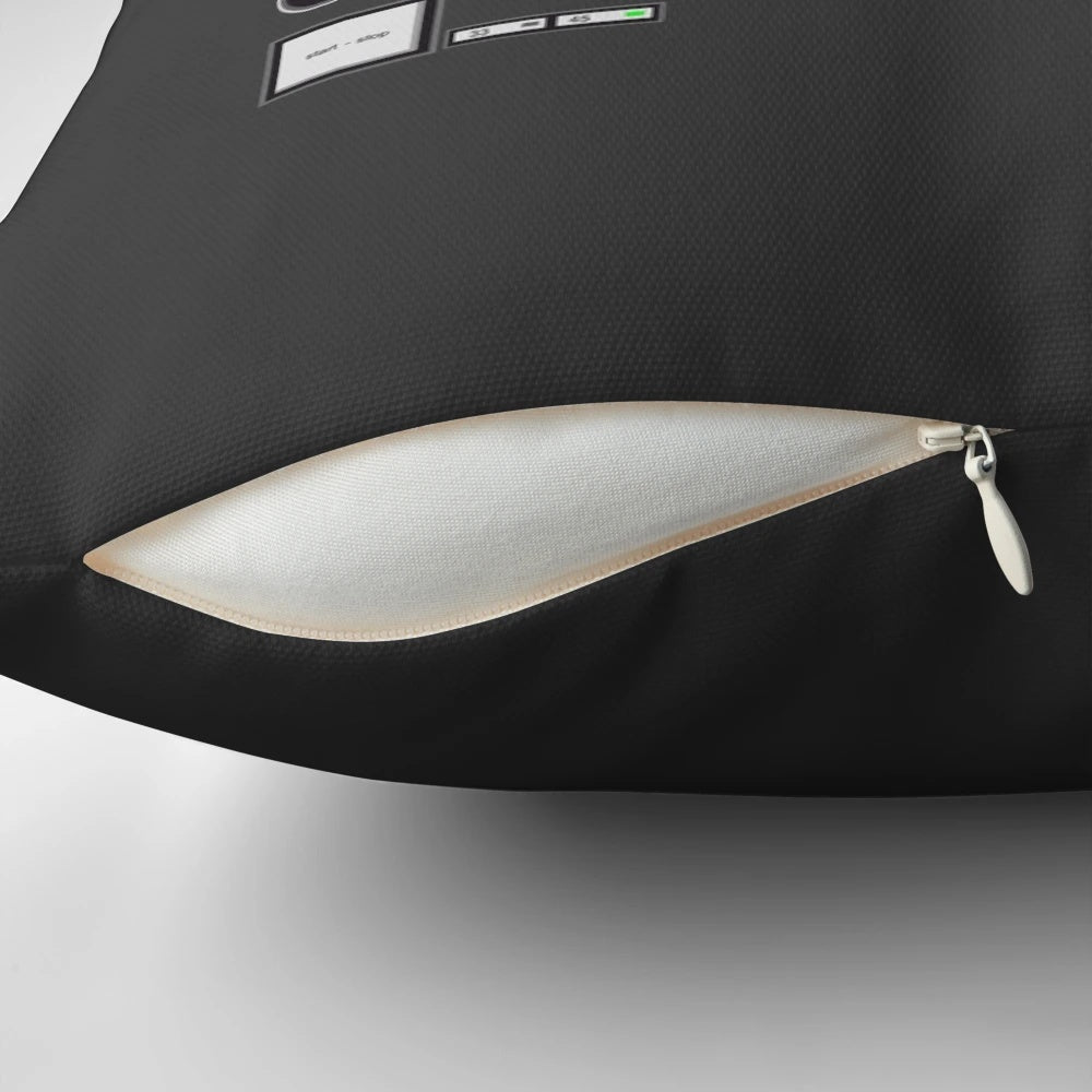 Plush turntable-themed pillow for music enthusiasts