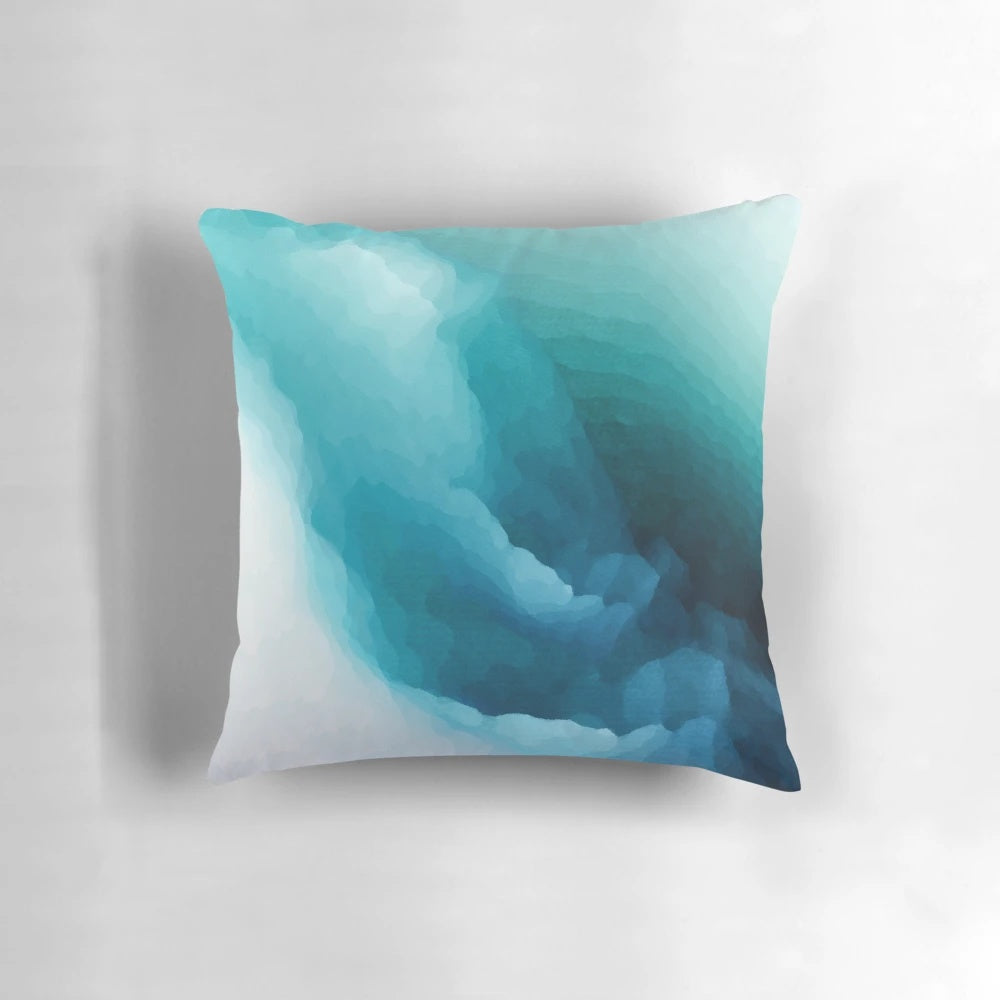 Turquoise modern abstract design throw pillow for home, office, or tablet cover