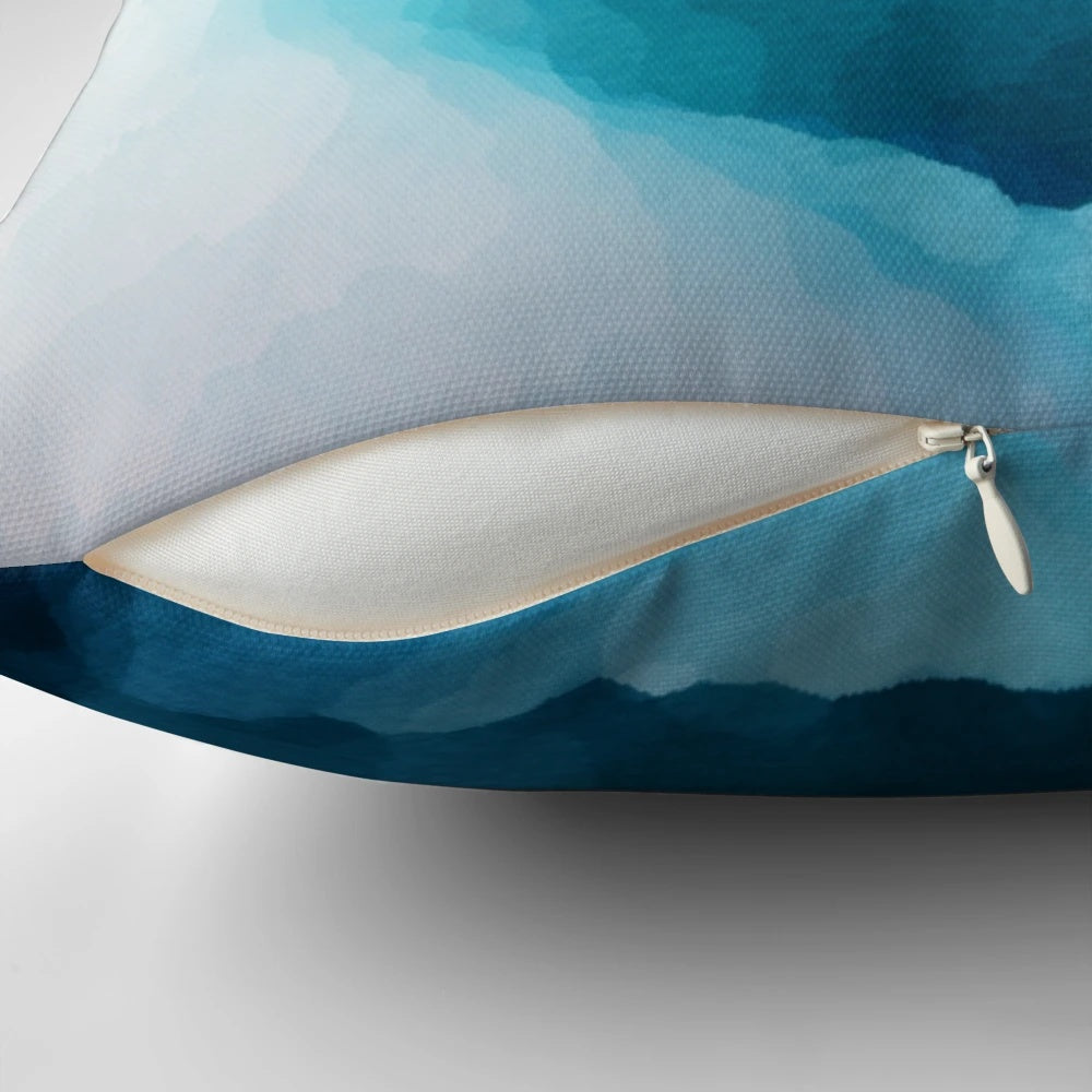 Turquoise modern abstract design throw pillow for home, office, or tablet cover