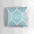 Turquoise and blue Moroccan pattern decorative throw pillow
