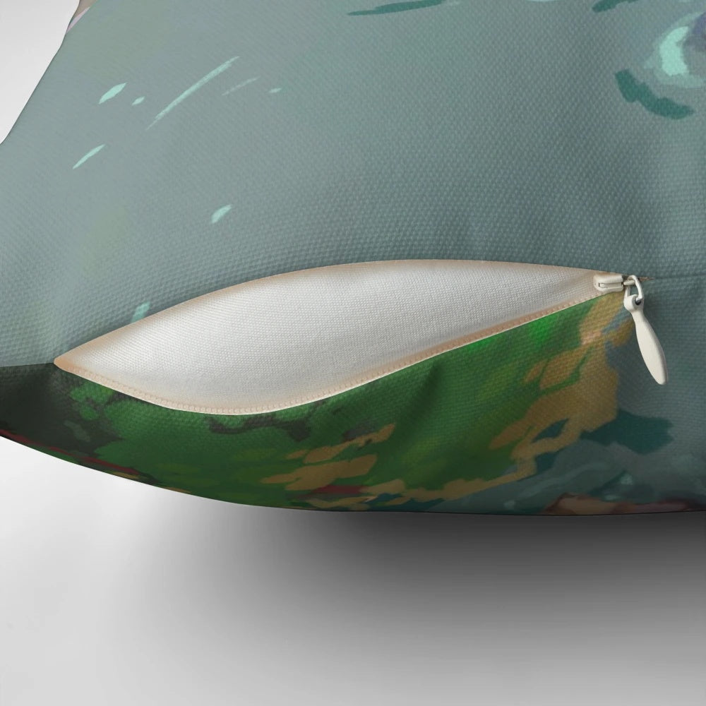 A soft, plush pillow featuring a turtleduck from the popular anime series Avatar The Last Airbender.