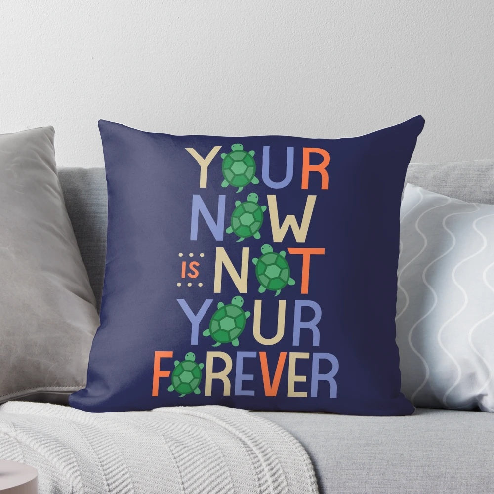 Turtles All the Way Down pillow featuring inspirational quotes about mental illness and OCD from the novel by John Green.