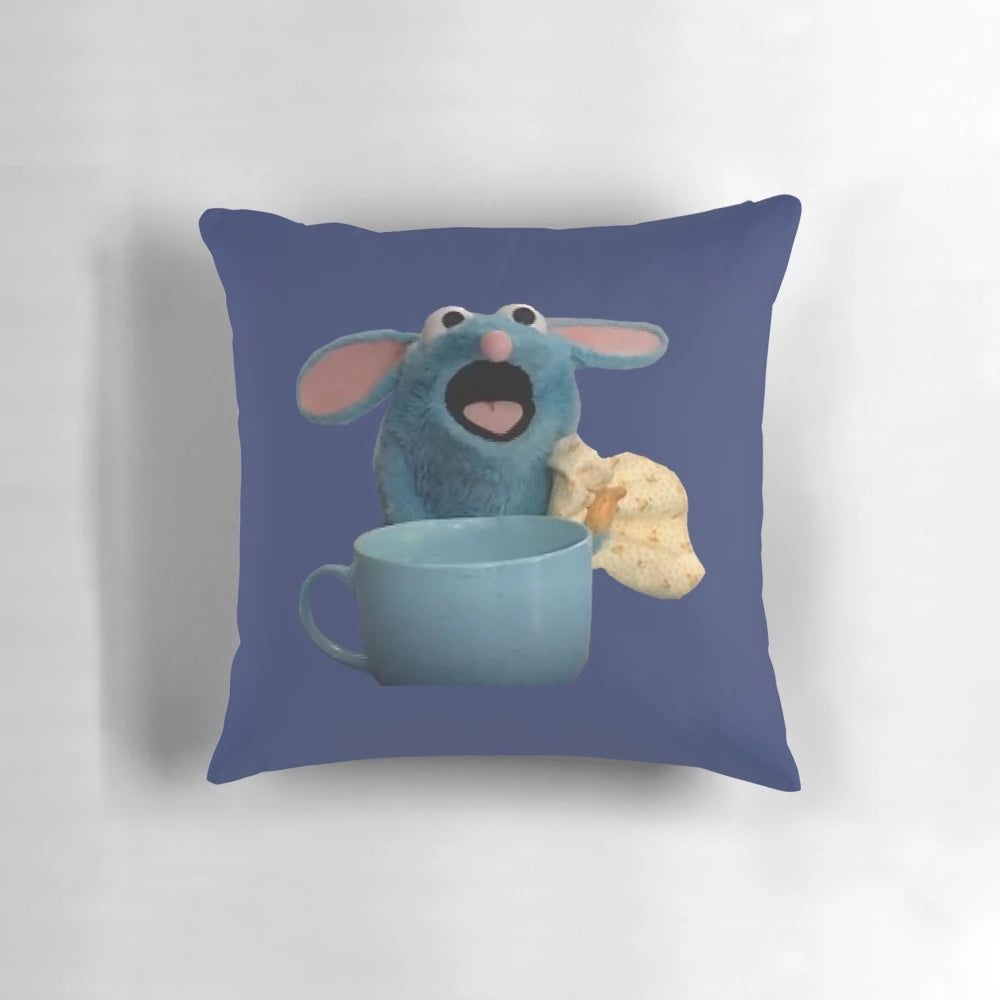 A plush Tutter mouse pillow, from the popular children's show Bear in the Big Blue House