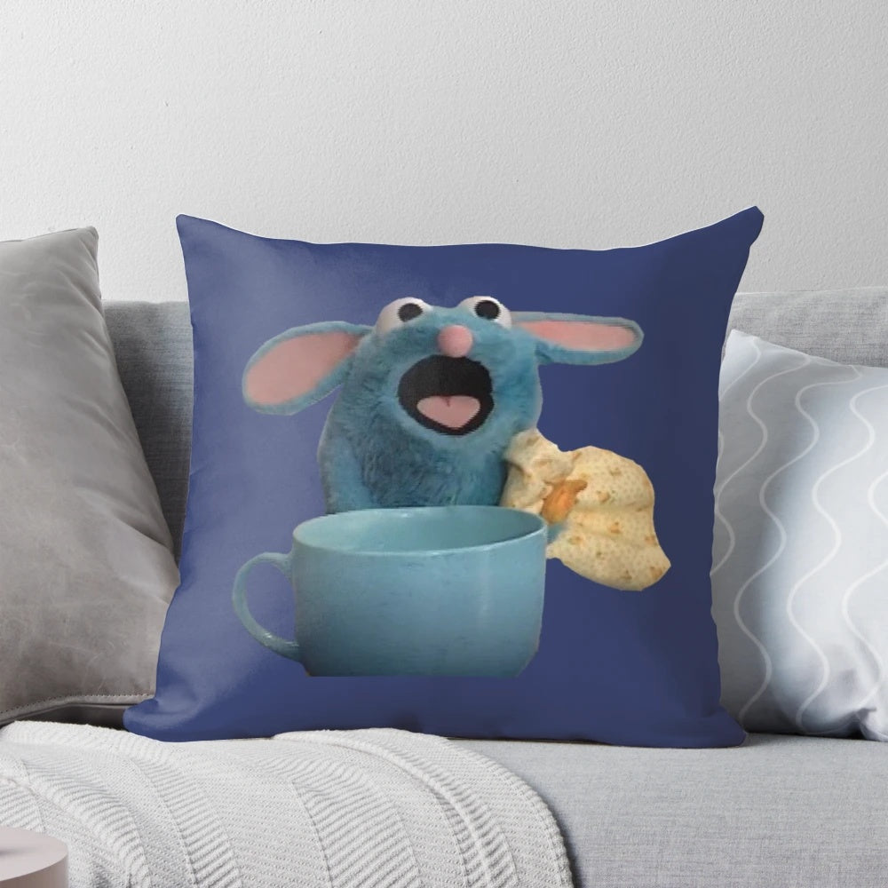 A plush Tutter mouse pillow, from the popular children's show Bear in the Big Blue House