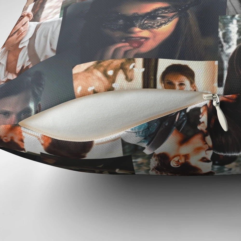 TVD custom photo collage throw pillow with personalized images and text