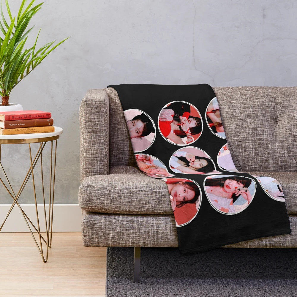Twice plush blanket featuring the members of the popular kpop girl group