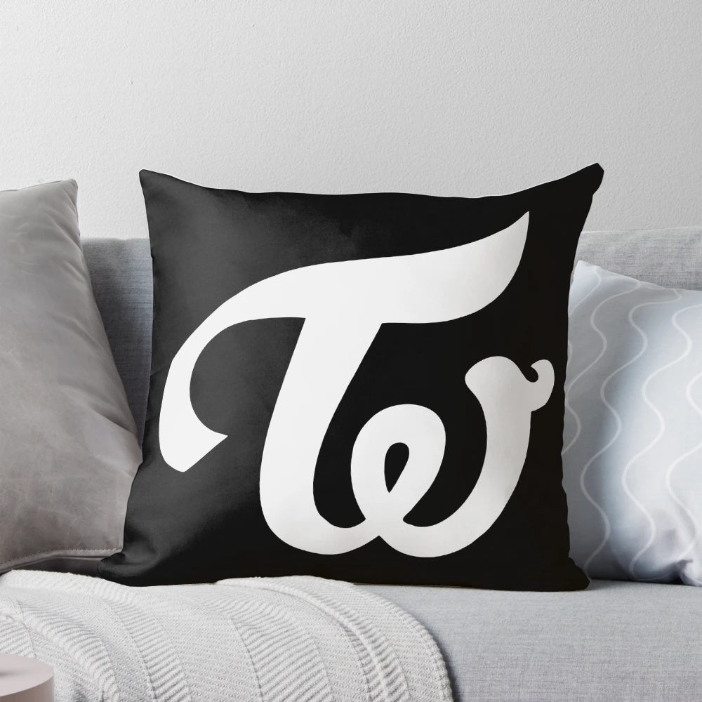 Twice Logo Silver Pillow - Soft, Comfortable Kpop Merchandise for Fans