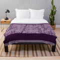Twilight-inspired plush blanket featuring a lavender and purple floral design based on Bella Swan's character