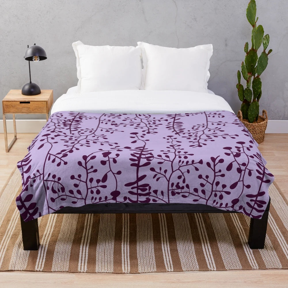 Twilight-inspired plush flower pattern blanket for cozy modern bedroom decor