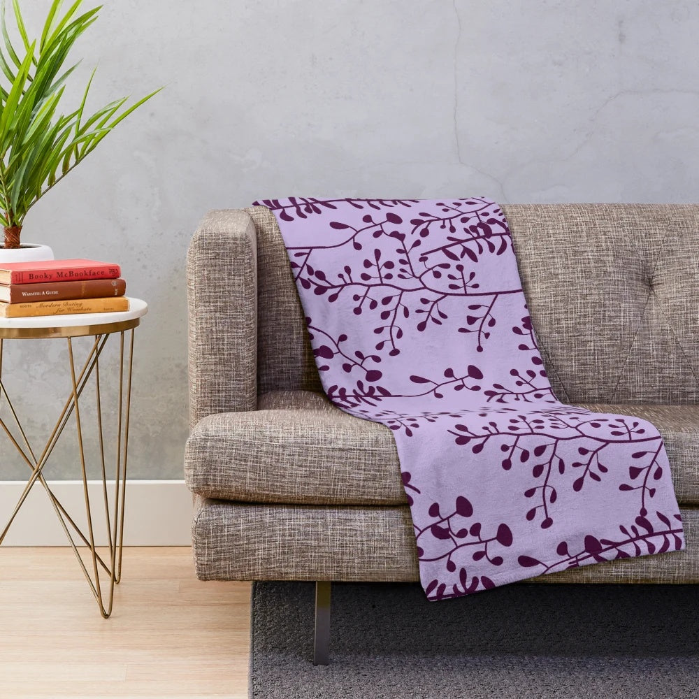 Twilight-inspired plush flower pattern blanket for cozy modern bedroom decor
