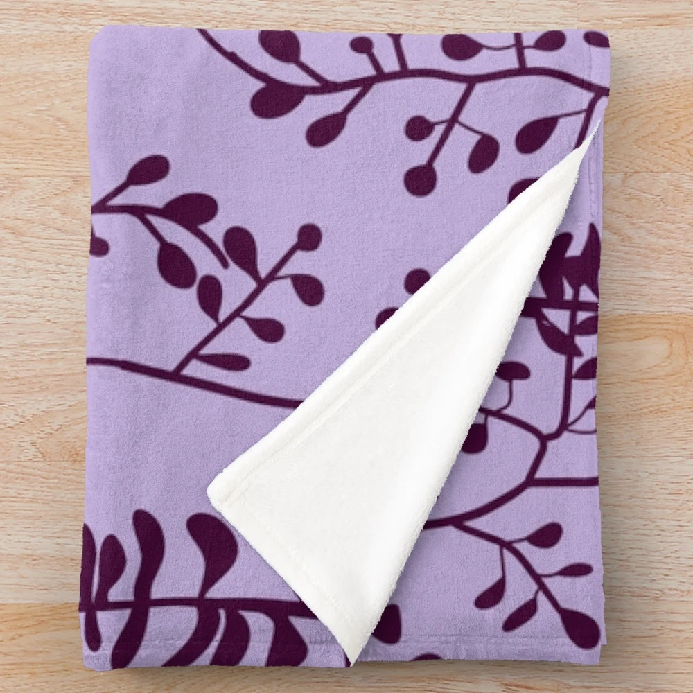 Twilight-inspired plush flower pattern blanket for cozy modern bedroom decor