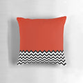 A black, white, and red graphic pillow inspired by the iconic Black Lodge from the TV series Twin Peaks.