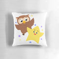 Soft, cozy pillow featuring a cute owl and twinkling stars design