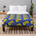 Twisted Tea-inspired plush blanket with a humorous meme design