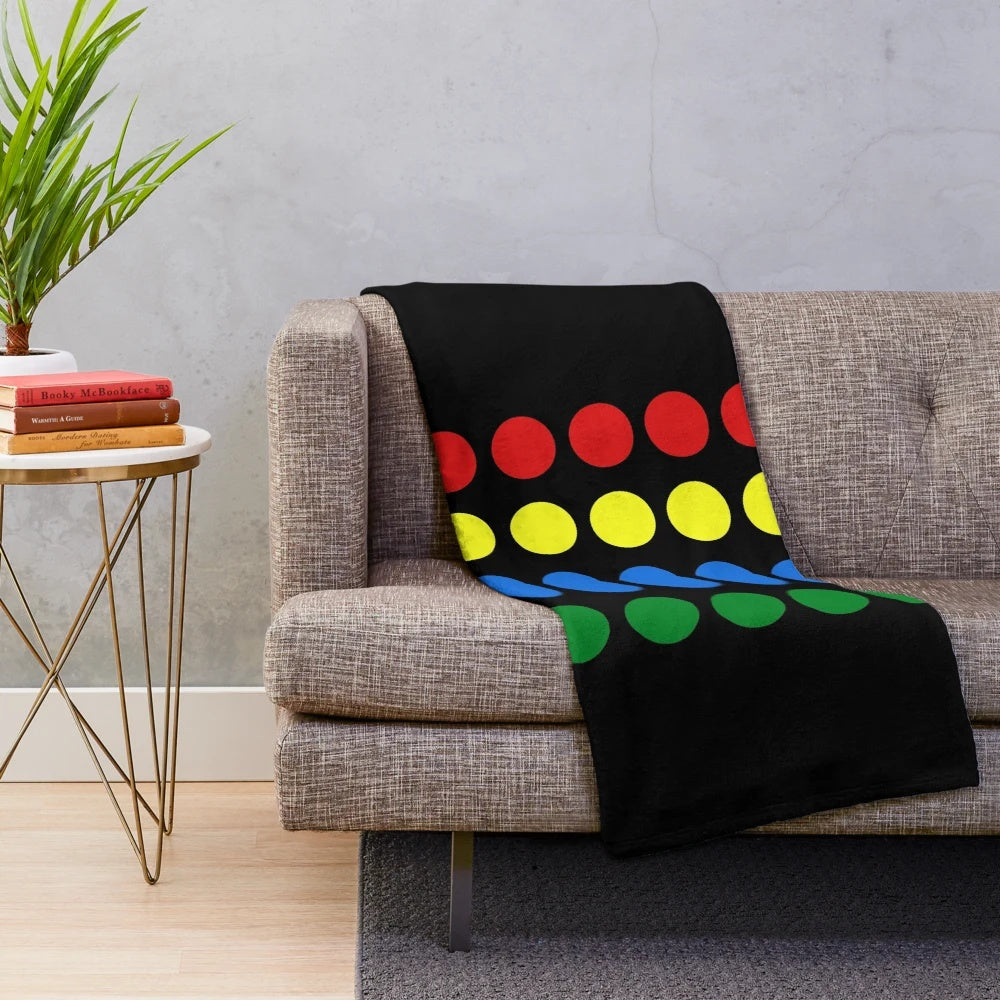Funny twisted twister-themed plush blanket with polka dot pattern