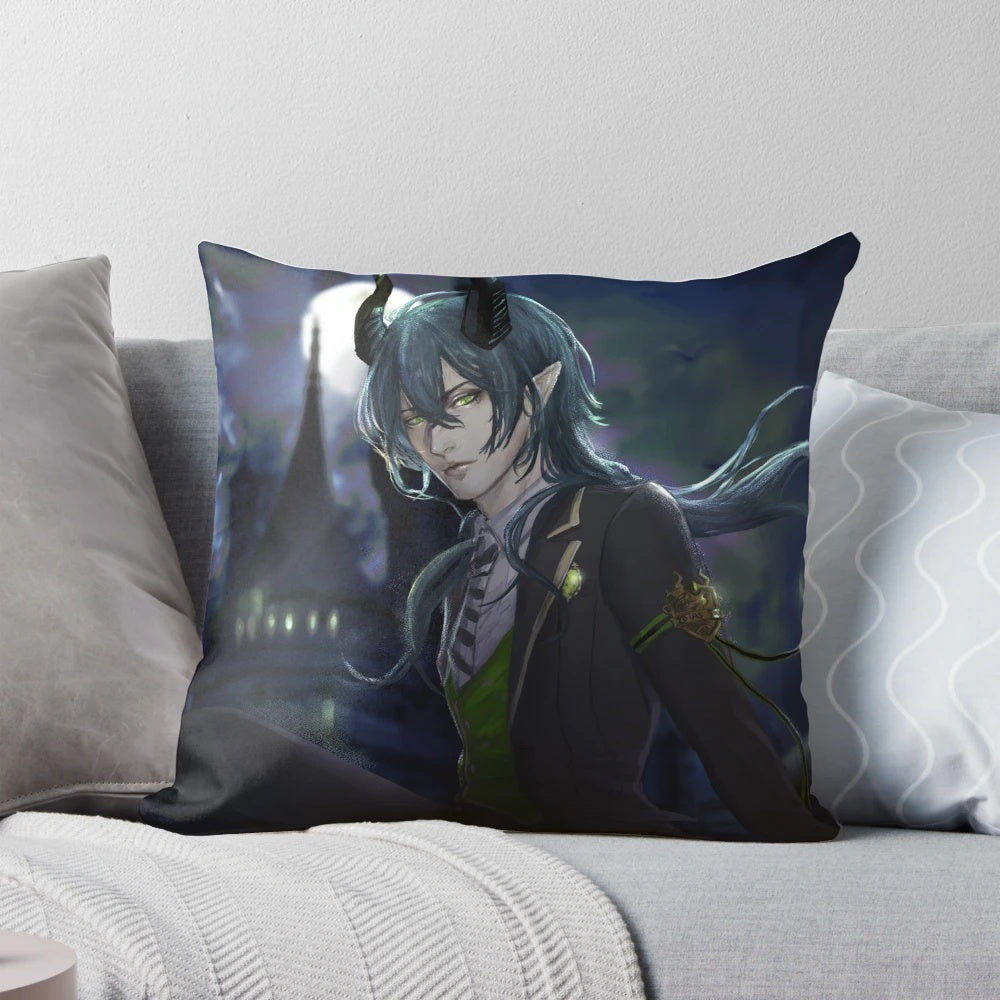Twisted Wonderland Malleus Draconia anime-inspired pillow for home and bedroom decor