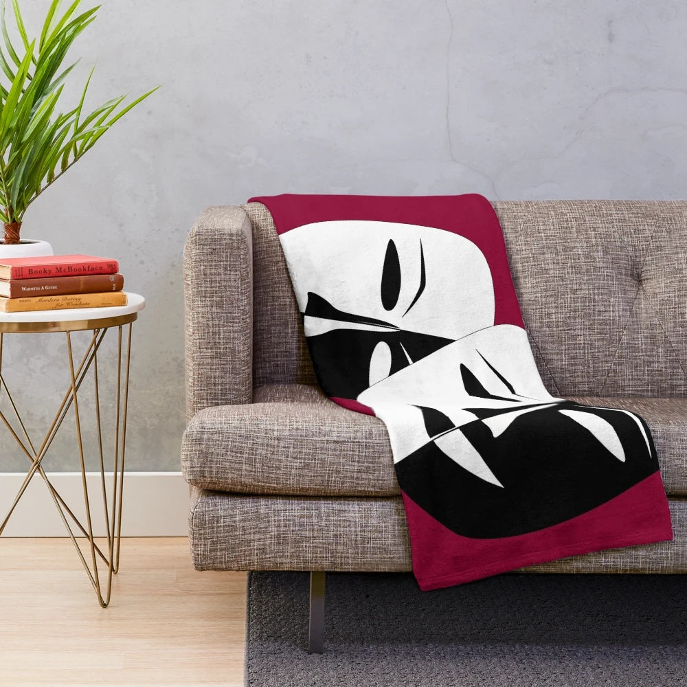 Two-Face inspired plush blanket with a unique and eye-catching design