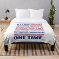 Cozy typographic quotes plush blanket featuring characters from the 90s movie Little Giants