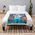 Tyreek Hill inspired plush blanket featuring the Miami Dolphins player's name and number