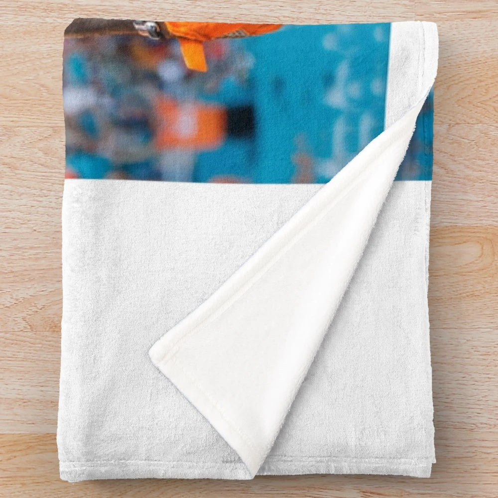 Tyreek Hill inspired plush blanket featuring the Miami Dolphins player's name and number