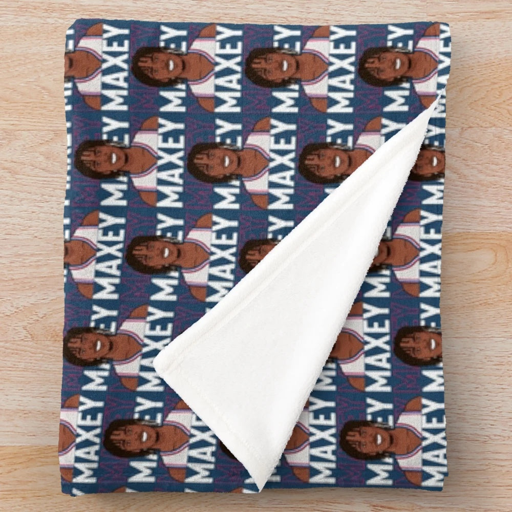 Tyrese Maxey inspired plush basketball blanket